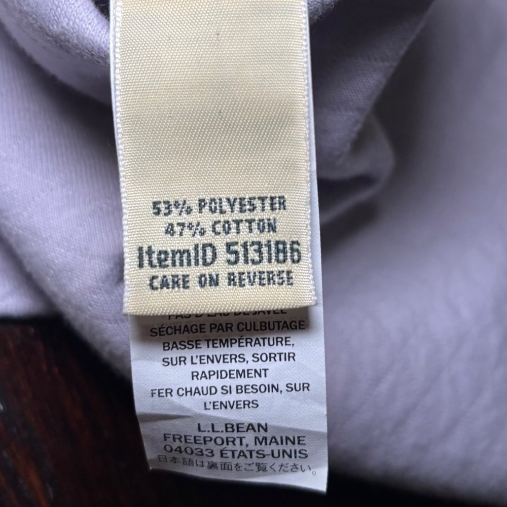 LL Bean Quilted Cowl Neck Pullover Sweatshirt Lavender Purple Sz Large Outdoors - Picture 6 of 11